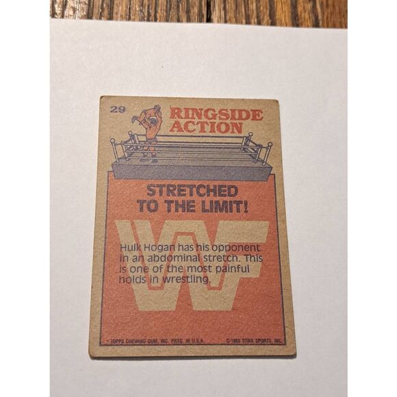 Vintage 1985 WWF Hulk Hogan Ringside Action Trading Card 29 Topps WWE Wrestling - Picture 6 of 6